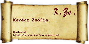 Kerécz Zsófia névjegykártya